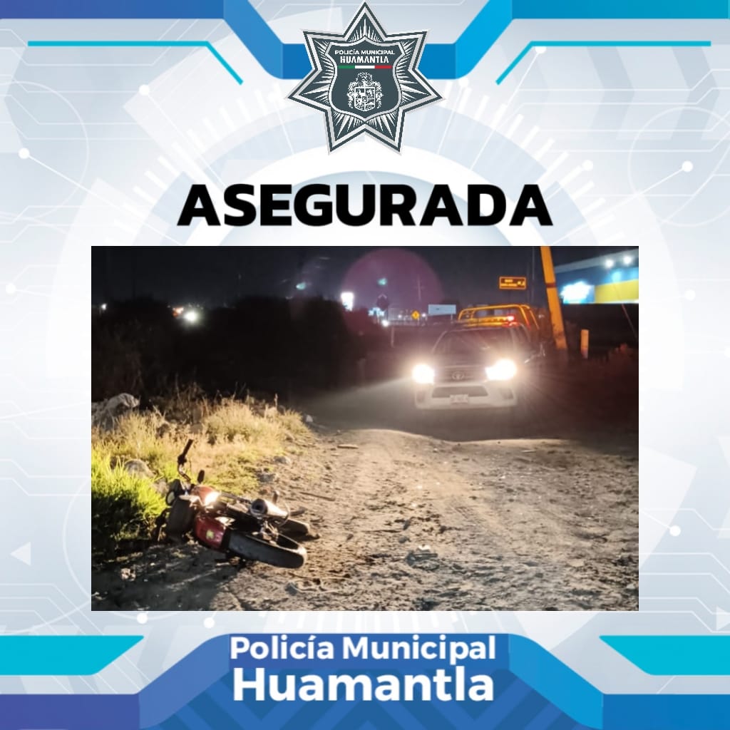 Asegura Policía de Huamantla motocicleta involucrada en agresión a un masculino